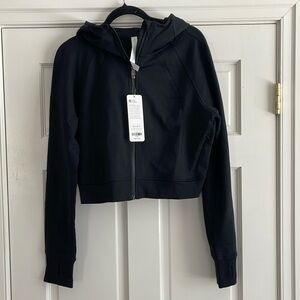 NWT CRZ Yoga full zip, black cropped hoodie, hooded sweatshirt, large